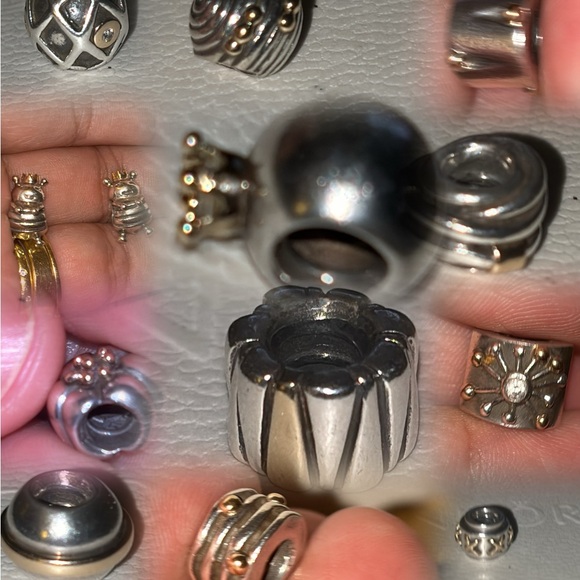 Pandora 14k Gold Sterling Bracelet & 20pc 14k Gold Sterling Pandora Charms Lot - Picture 6 of 16